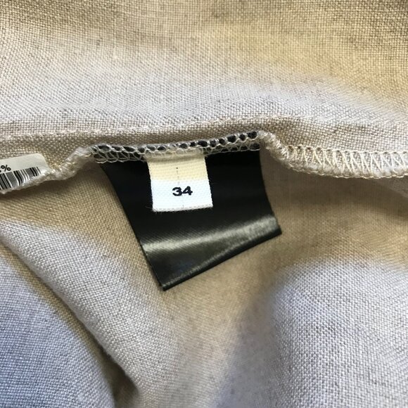 Isabel Marant Nauru Button Down Top Shirt Womens 34 Tan 2 US Linen Long Sleeve - Picture 7 of 12